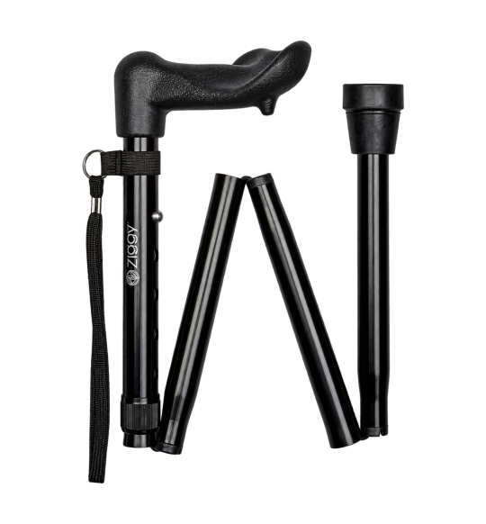 Charles Buyers short anatomical folding cane – adjustable – 90LS