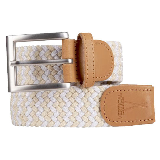Yellow white braided belt