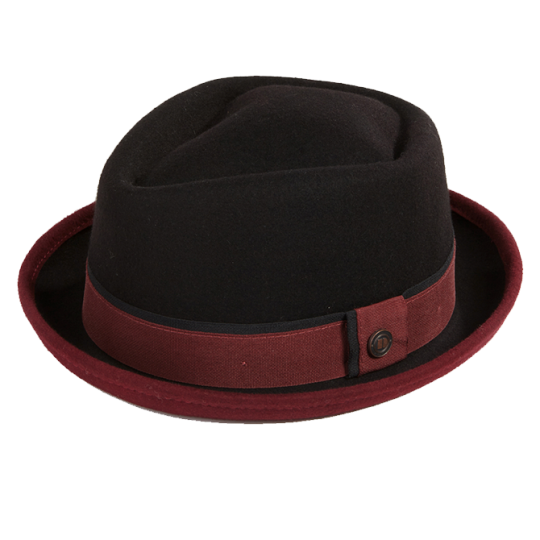 Edward Pork Pie Hat worn by a young Renaissance man with mustache