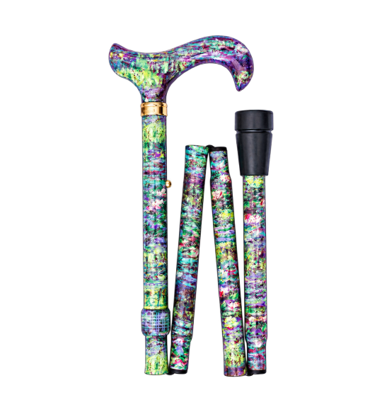 Monet Folding Cane Classic Canes – artistic pattern – folded view on transparent background