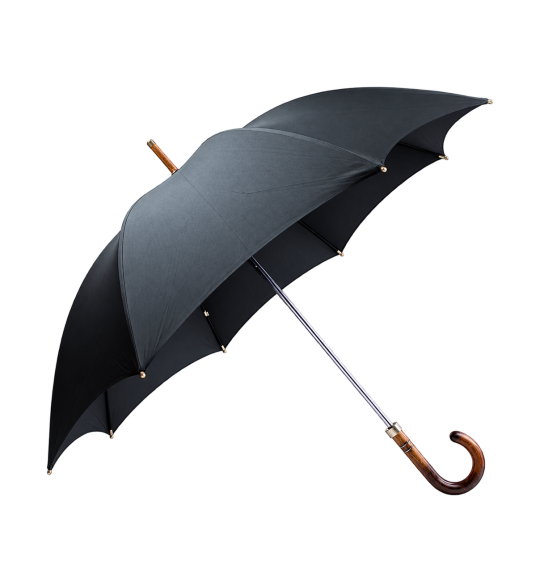 Acacia umbrella – curved wooden handle – main view