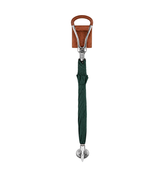 Charles Buyers Umbrella Seat Cane – Racing Green – Full View on Transparent Background