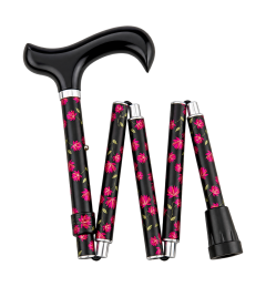 Gastrock Ultra Compact Folding Walking Stick – Floral Pattern